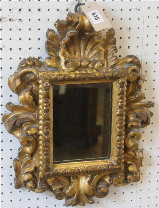 Small carved giltwood mirror